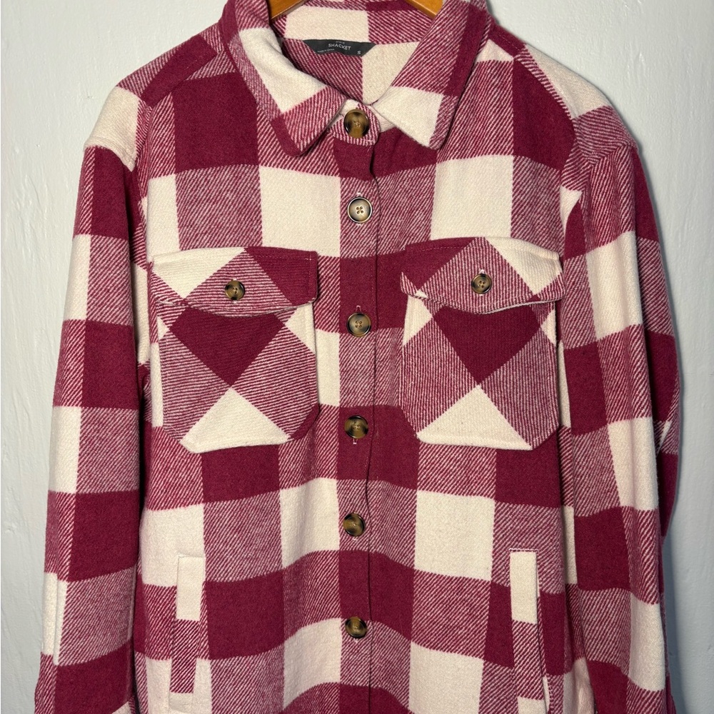 Women's Plaid Jacket in Red and White